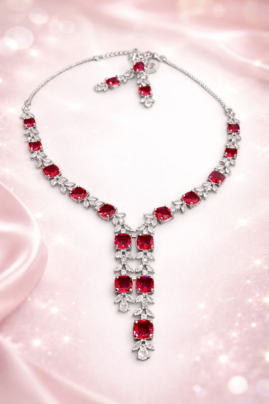 Royal Ruby AD Necklace Set