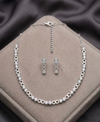 Crystal Hexa Shine AD Necklace Set