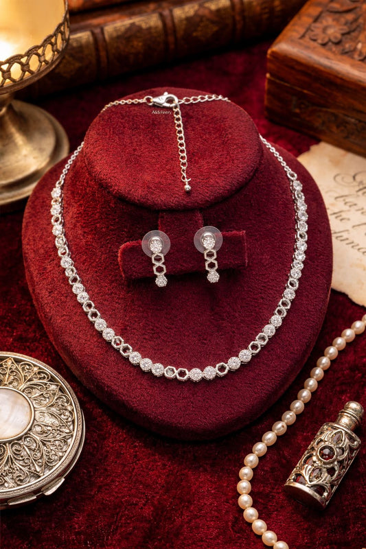 Crystal Hexa Shine AD Necklace Set