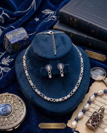 Crystal Hexa Shine AD Necklace Set