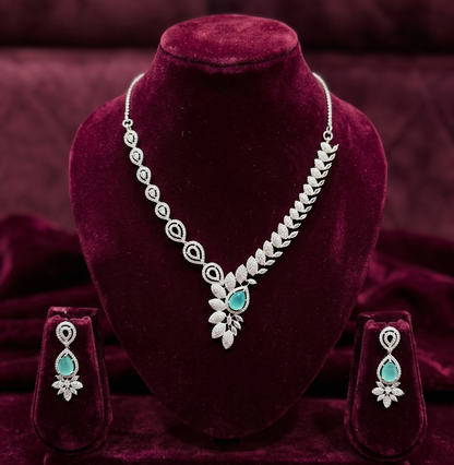 Royal Aqua Crystal Necklace Set