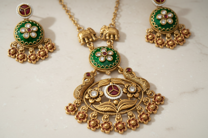 Rajwadi Heritage Long Necklace Set