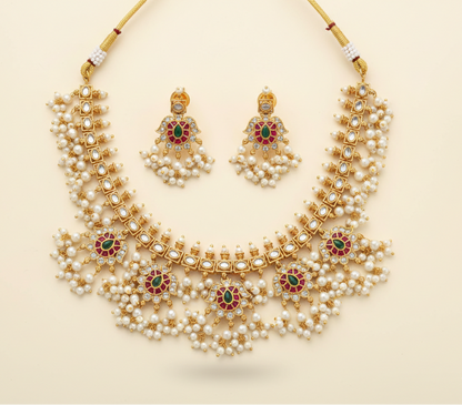 Royal Pearl Bridal Necklace Set