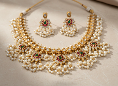 Royal Pearl Bridal Necklace Set