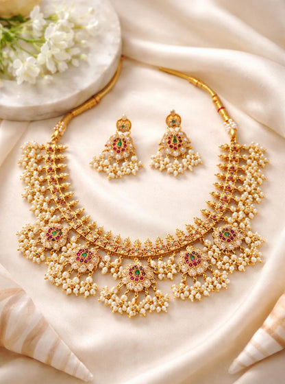 Royal Pearl Bridal Necklace Set