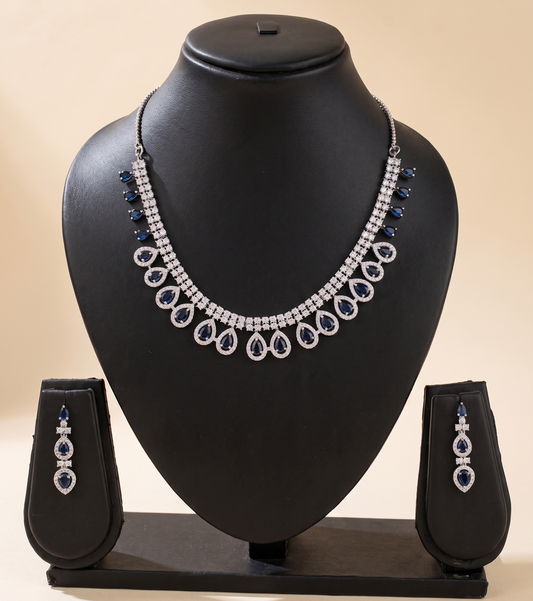 Royal Sapphire Drop Necklace Set