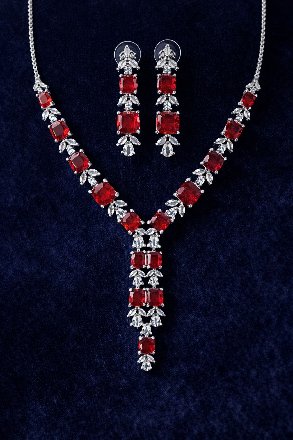 Royal Ruby AD Necklace Set
