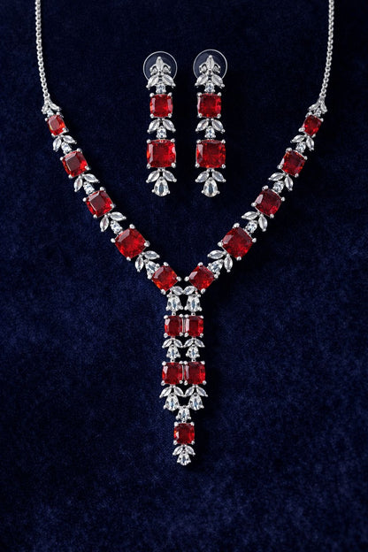 Royal Ruby AD Necklace Set
