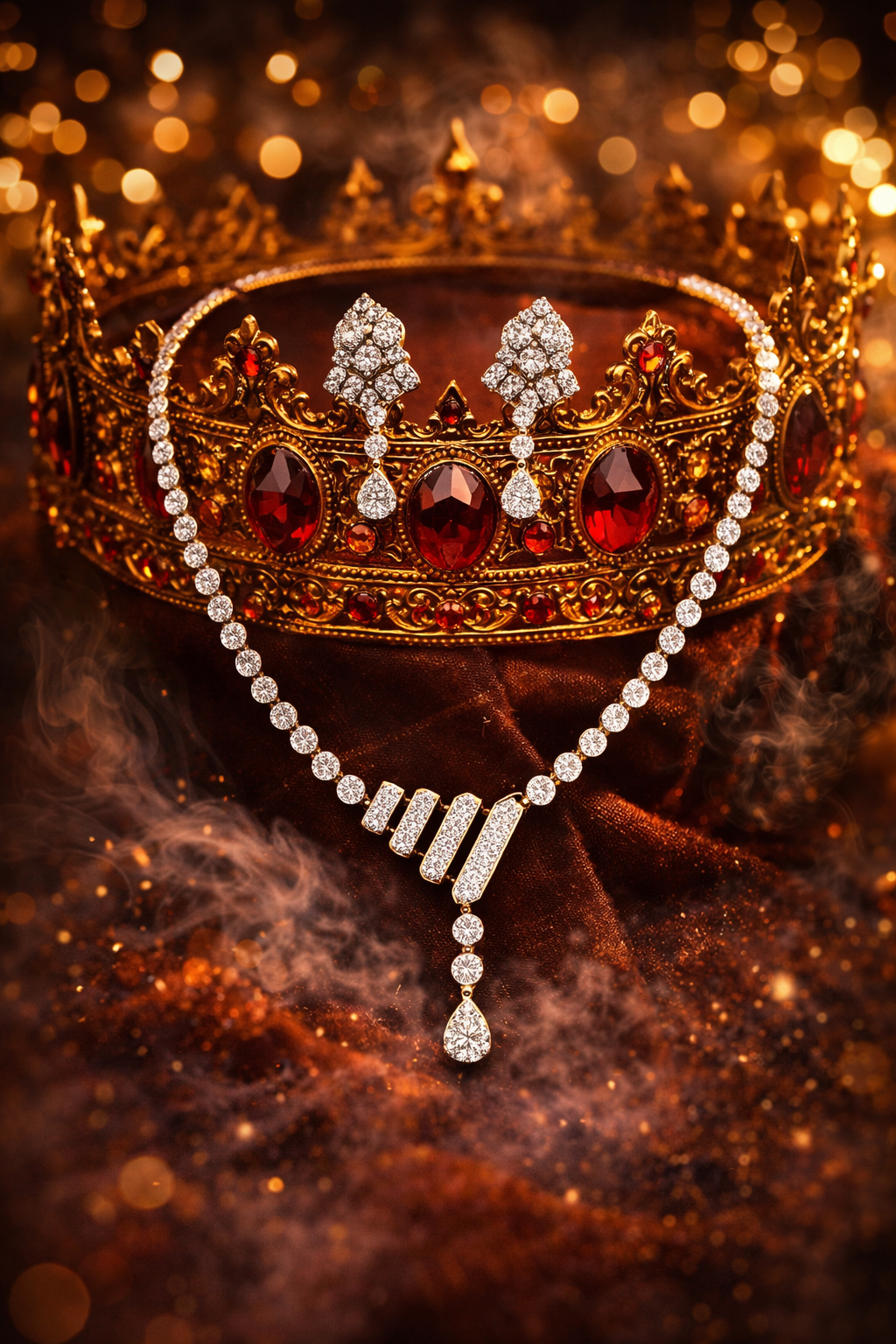 Silver Bloom AD Necklace Set